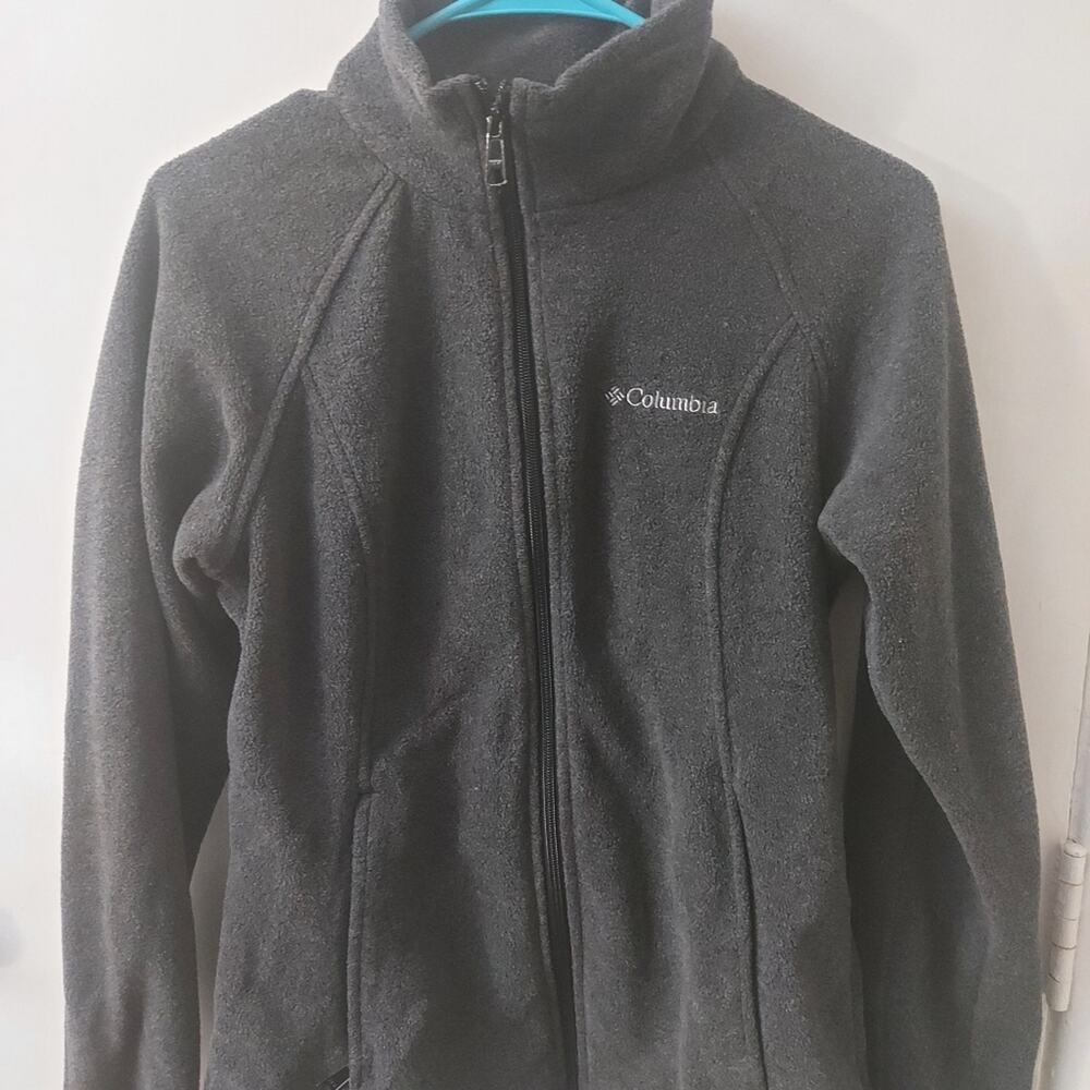 Columbia Gray Long Sleeve Zip Jacket S Gorpcore Cozycore Slow Fashion Utility
